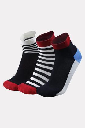 cotton blend knit mens ankle socks - multi