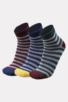 cotton blend knit mens ankle socks - multi
