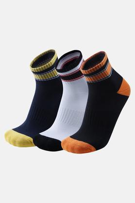 cotton blend knitted mens ankle socks pack of 3 - multi