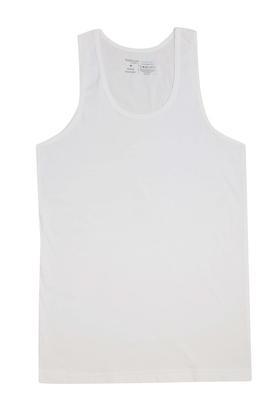 cotton blend men's vest - white