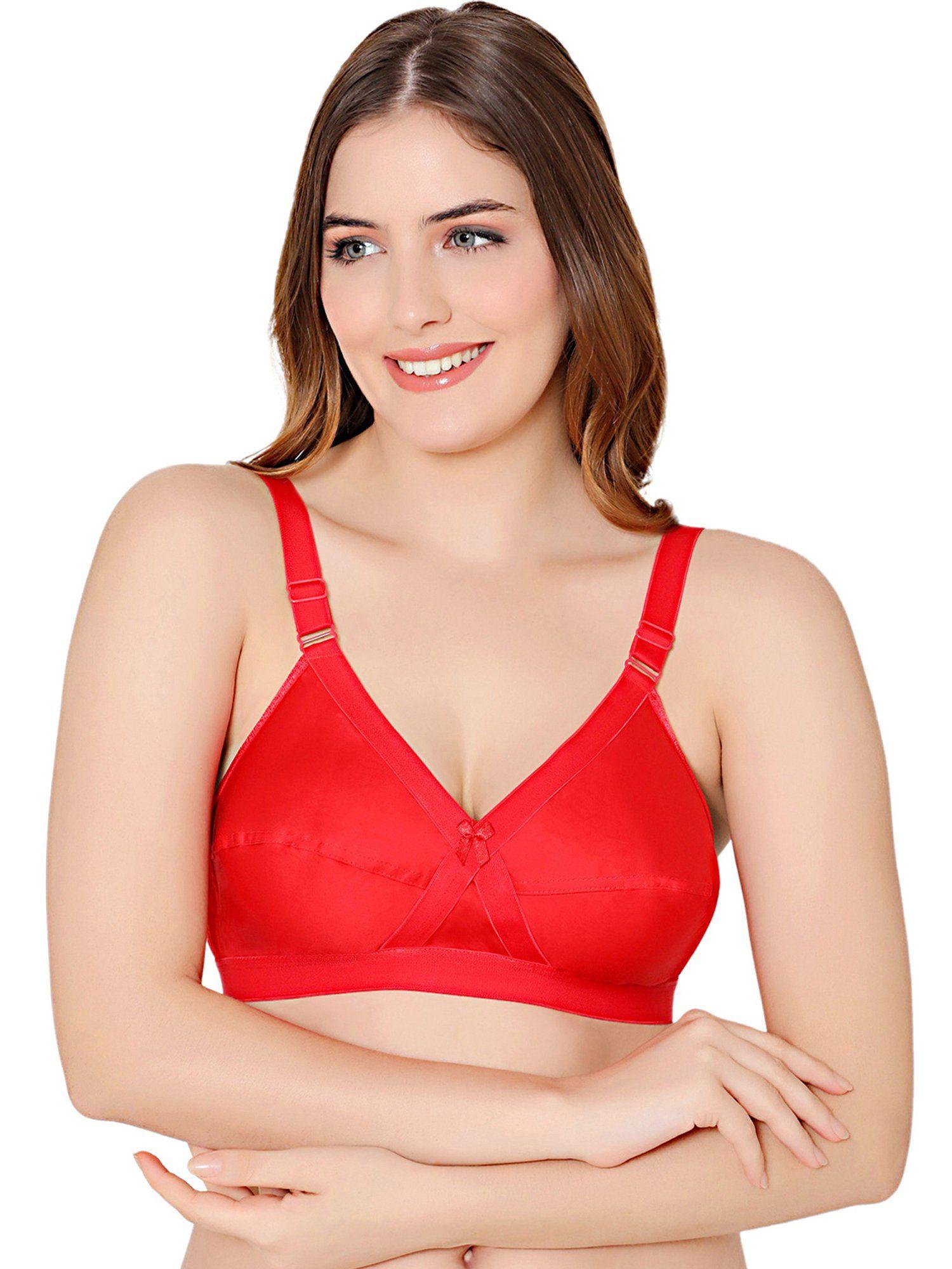 cotton blend red color bra 6591red