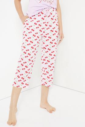 cotton blend regular fit women's pyjamas - lavender
