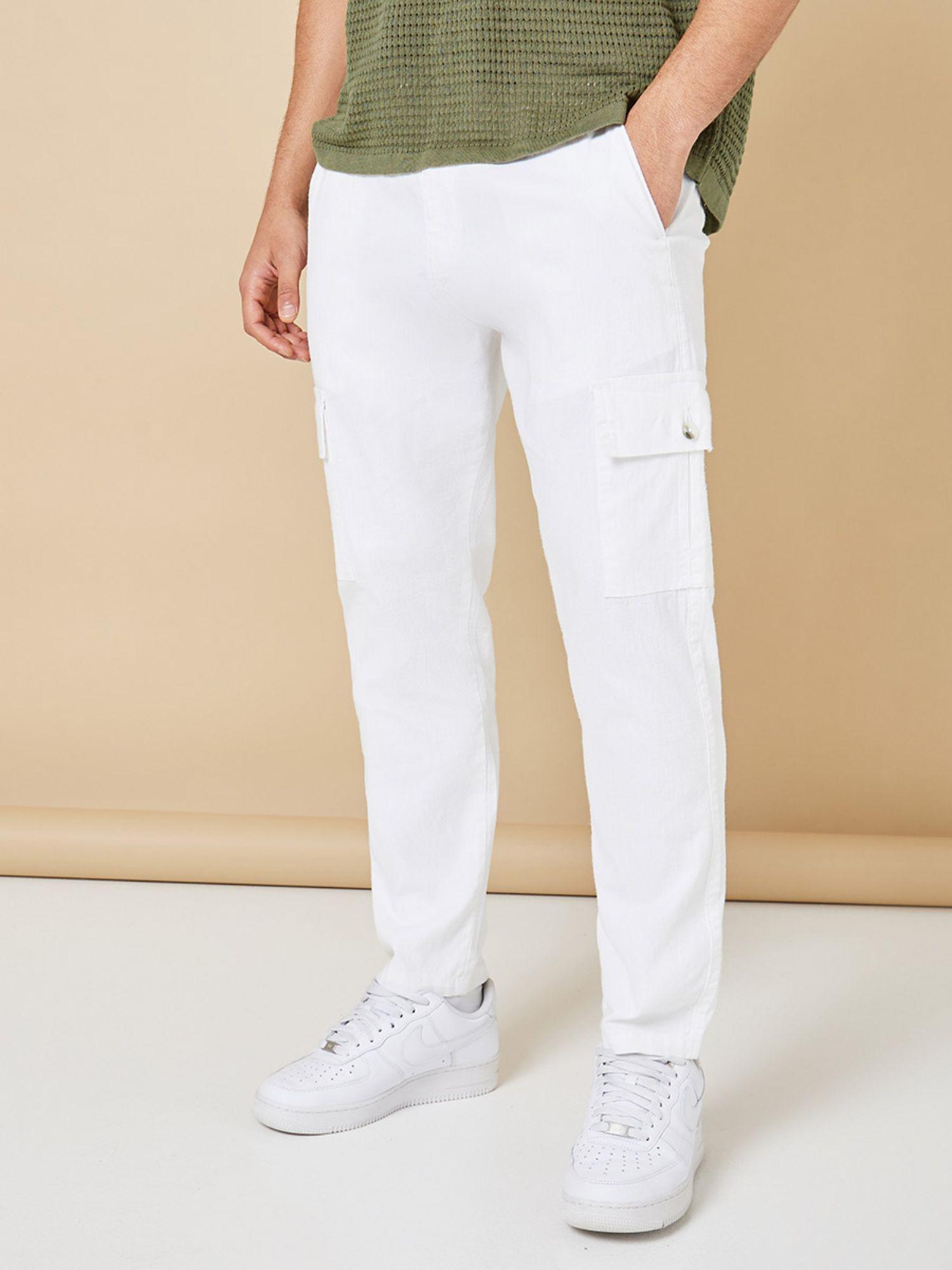 cotton blend relaxed fit cargo pants