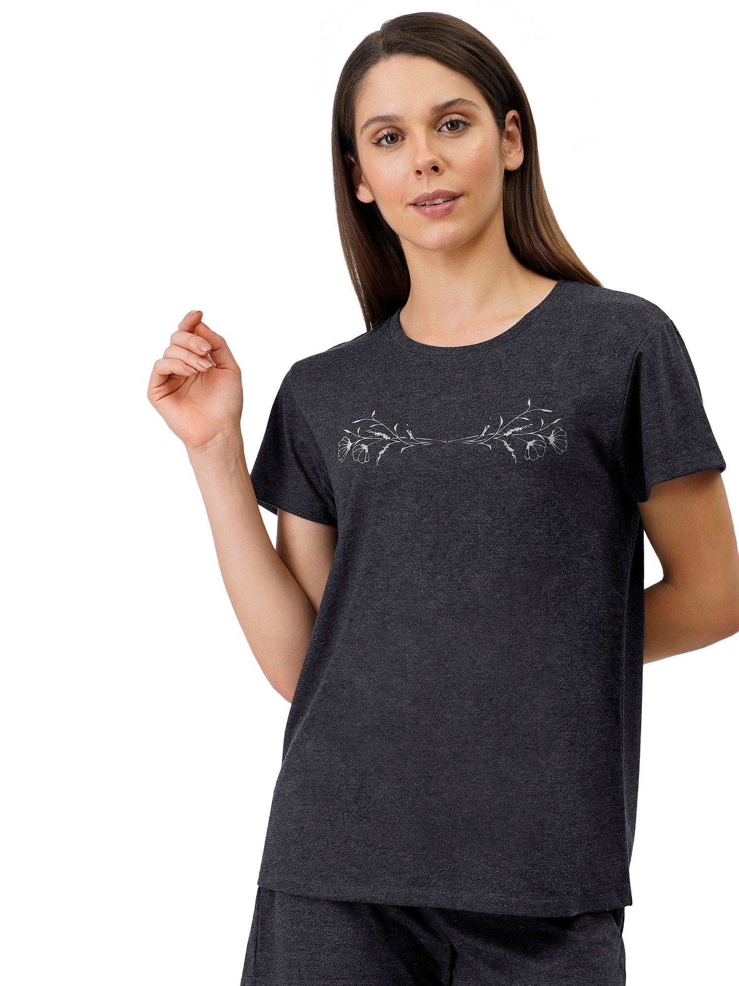 cotton blend sleep t-shirt - grey