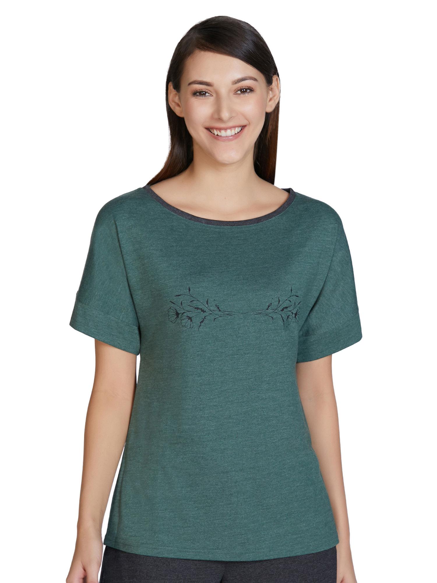 cotton blend sleep t-shirt - olive