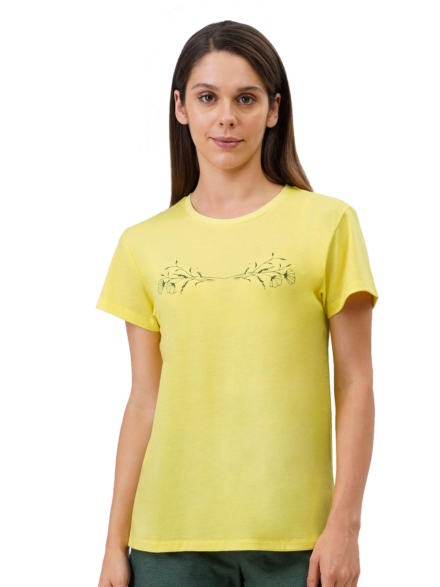 cotton blend sleep t-shirt - yellow