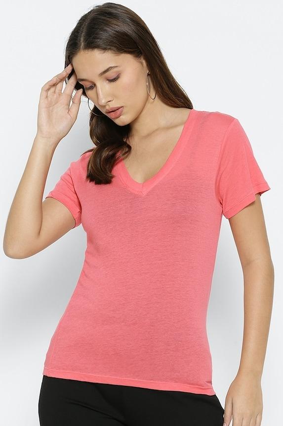 cotton-blend v-neck tee