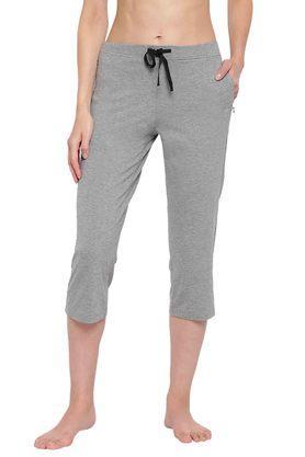 cotton blend womens night wear capri - grey