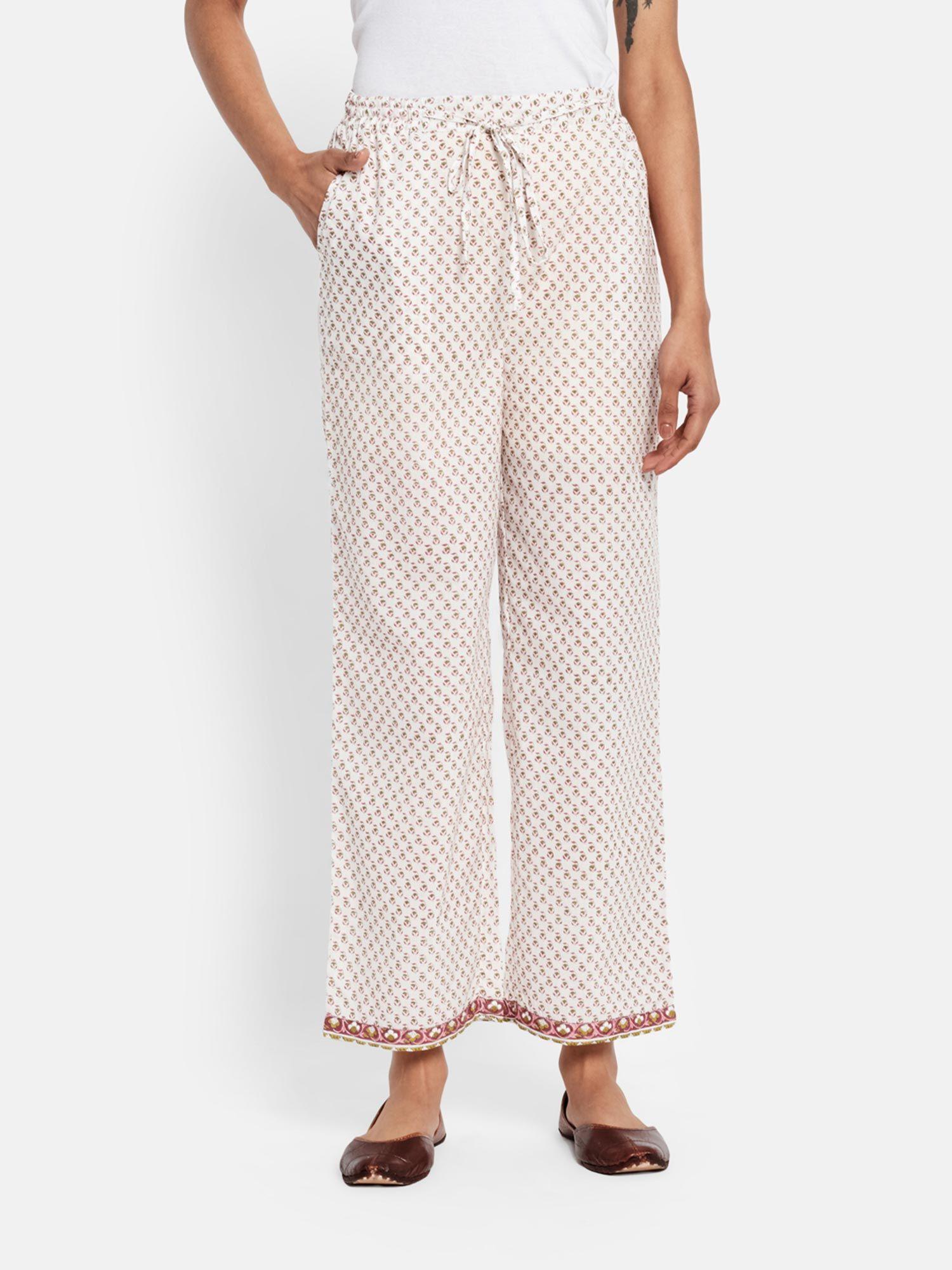 cotton block printed casual pant