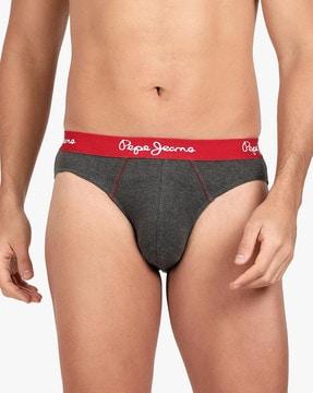 cotton briefs with contrast waistband