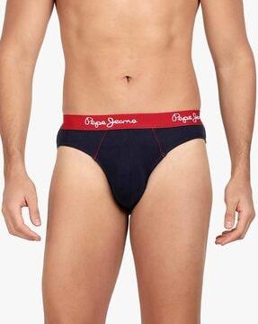 cotton briefs with contrast waistband