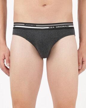 cotton briefs with elasticated waistaband