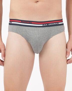 cotton briefs with elasticated waistband