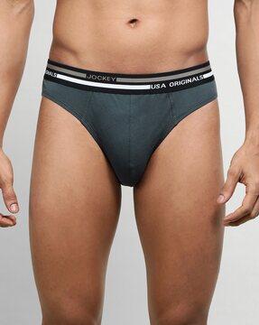 cotton briefs with elasticated waistband