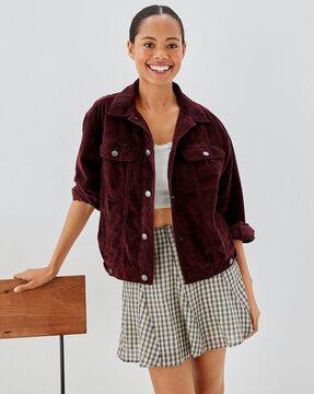 cotton button-down jacket