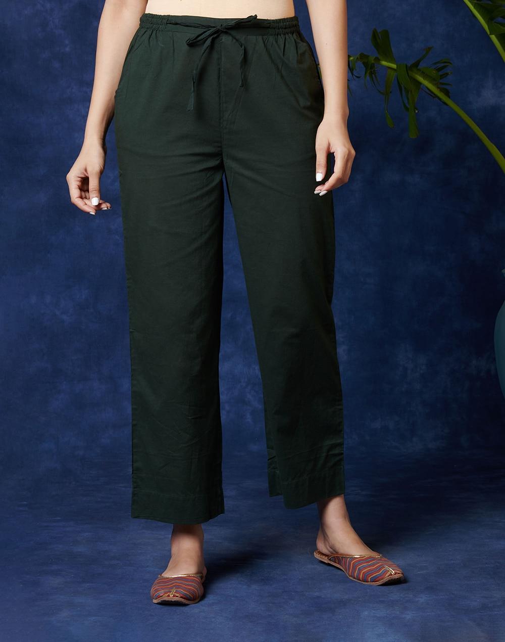 cotton cambric elasticated casual pants