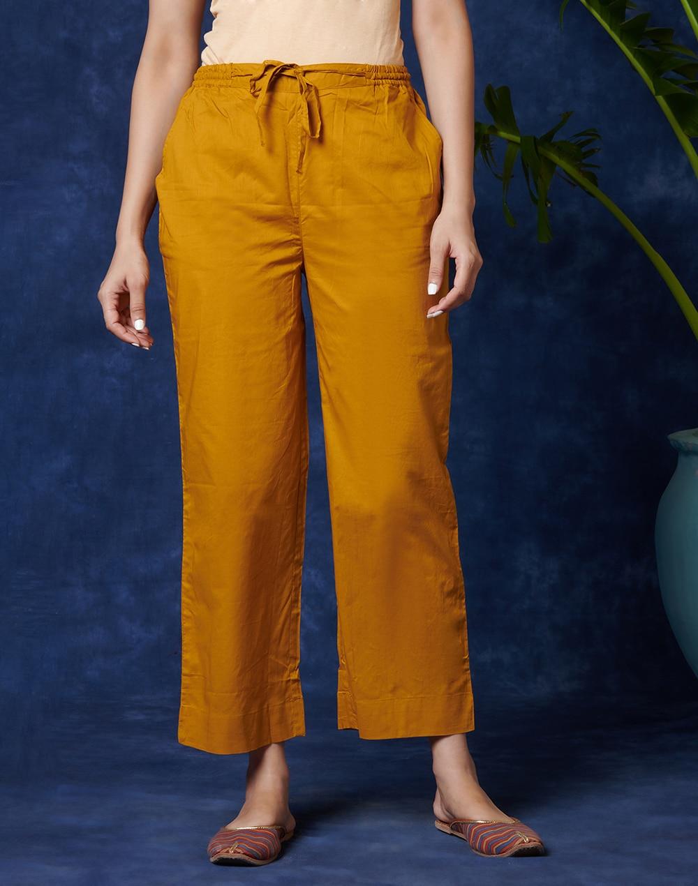 cotton cambric elasticated casual pants