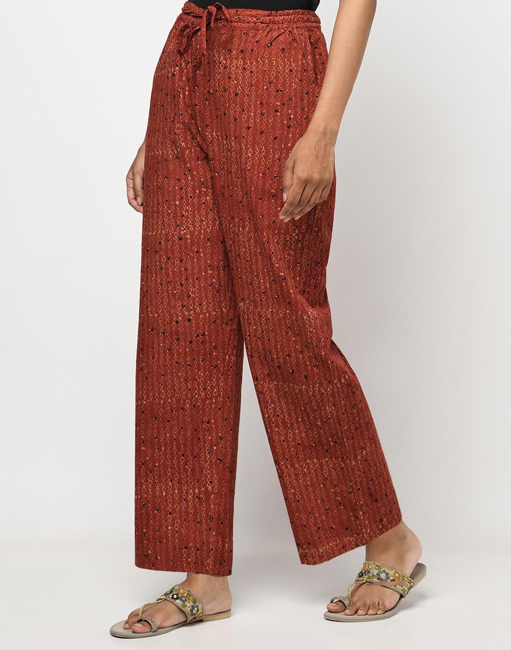 cotton cambric printed casual pant