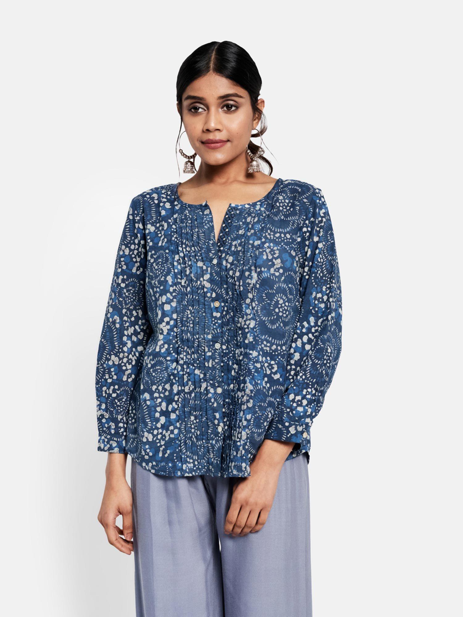 cotton cambric printed shirt