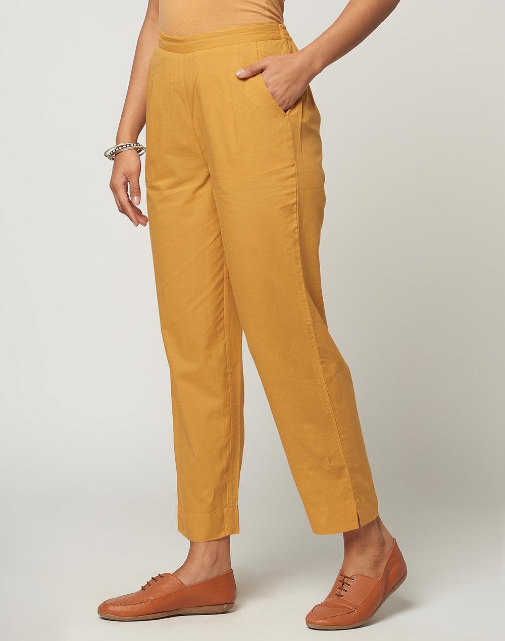 cotton cambric tapered cropped pants