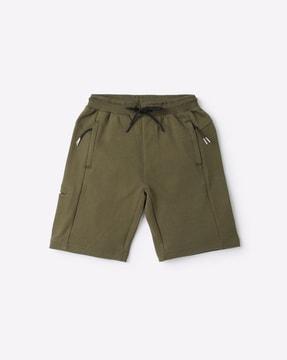cotton cargo shorts with drawstring waist