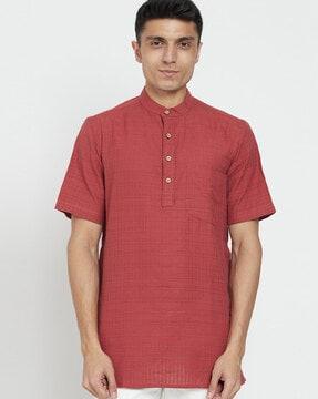 cotton checks short kurta