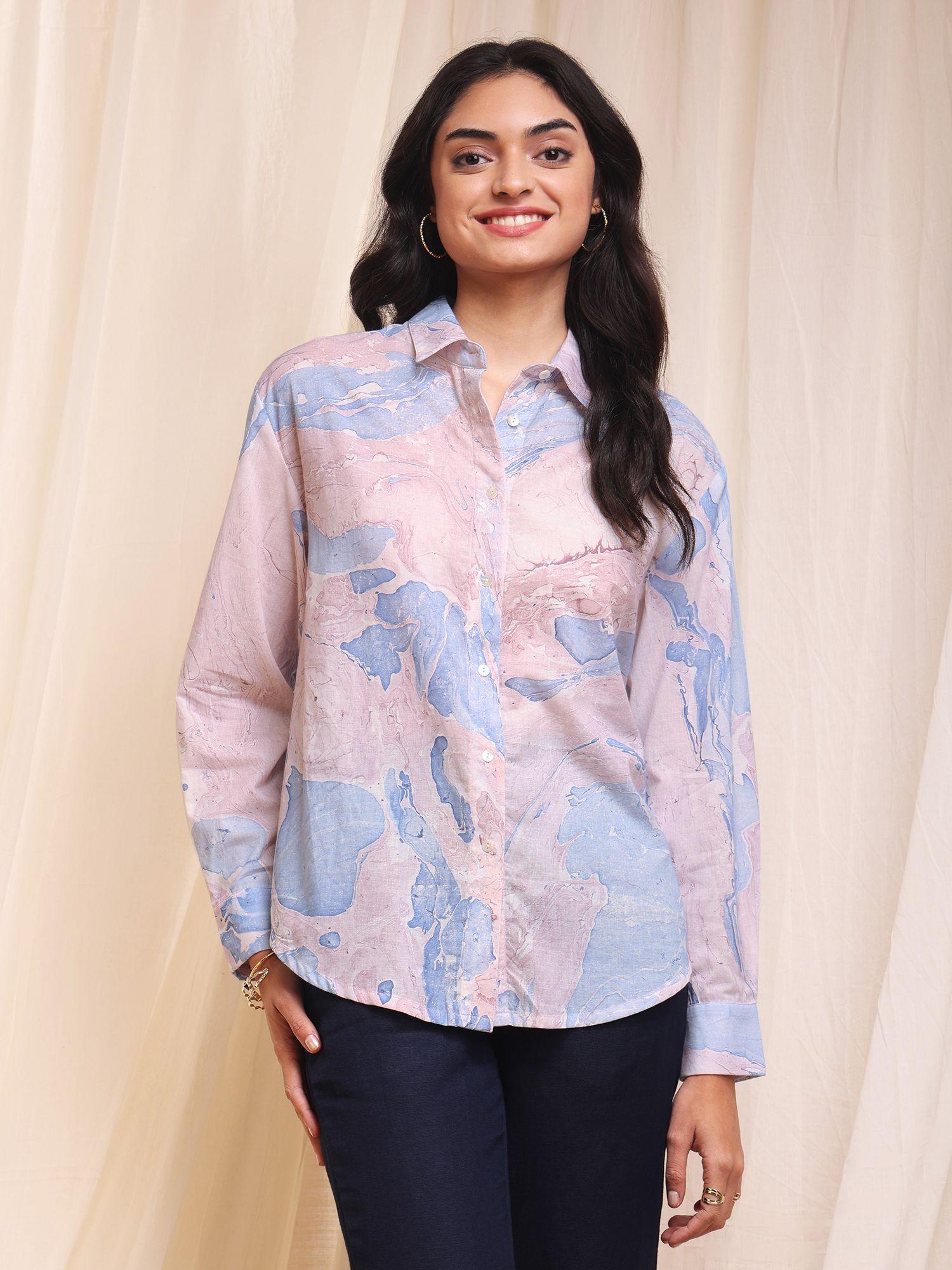 cotton cloud print shirt