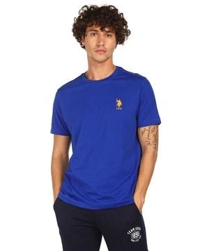 cotton crew-neck t-shirt with embroidered logo