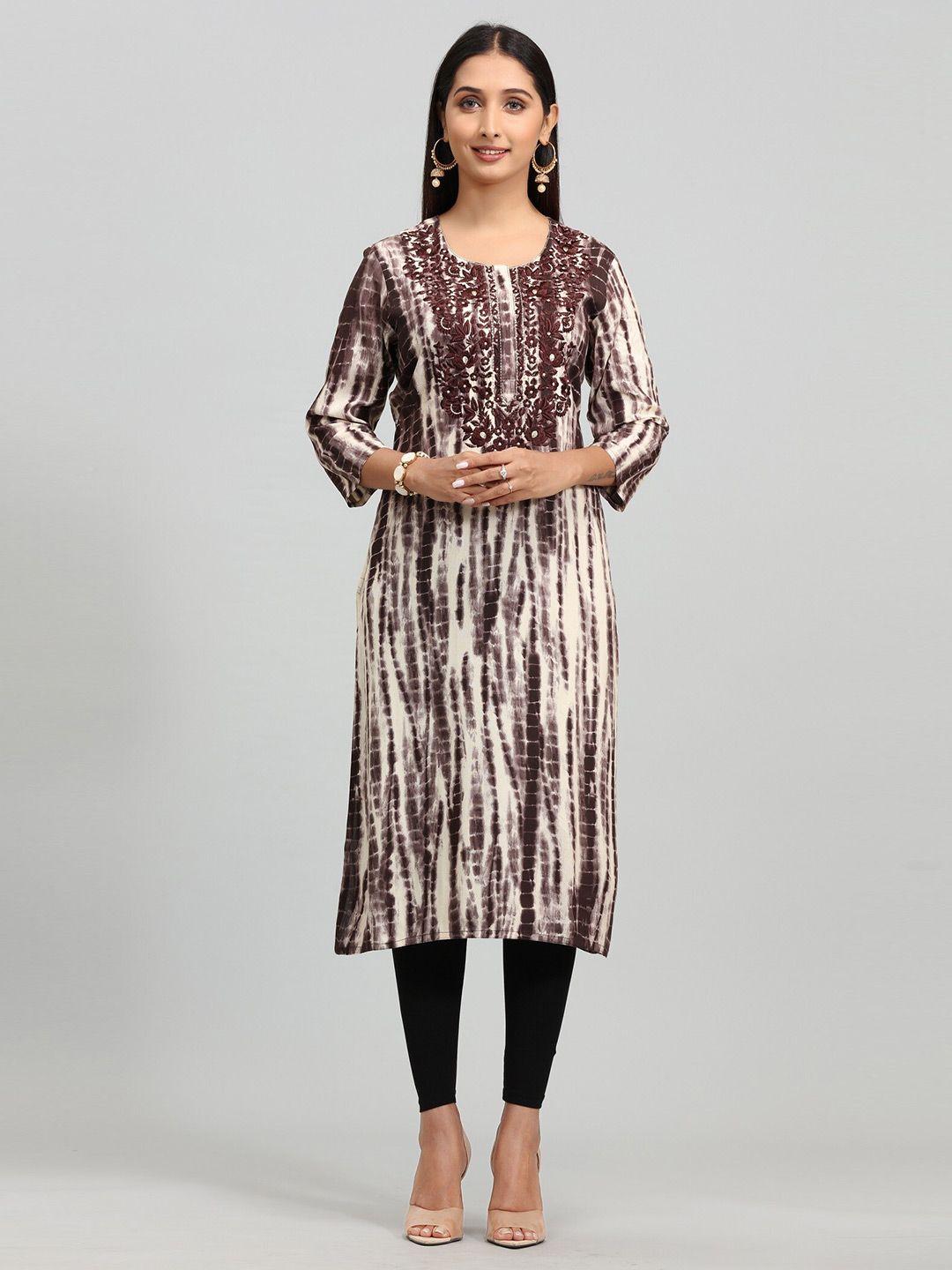 cotton culture printed & embroidered straight kurta