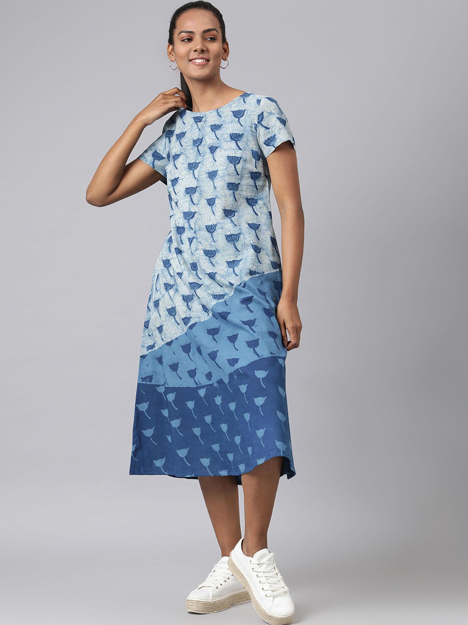 cotton dabu printed dress