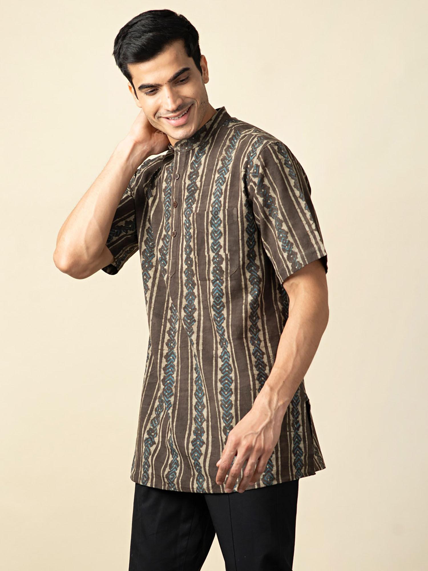 cotton dabu printed short kurta