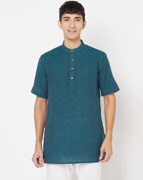 cotton dobby weave short kurta