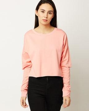 cotton drop-shoulder sweatshirt