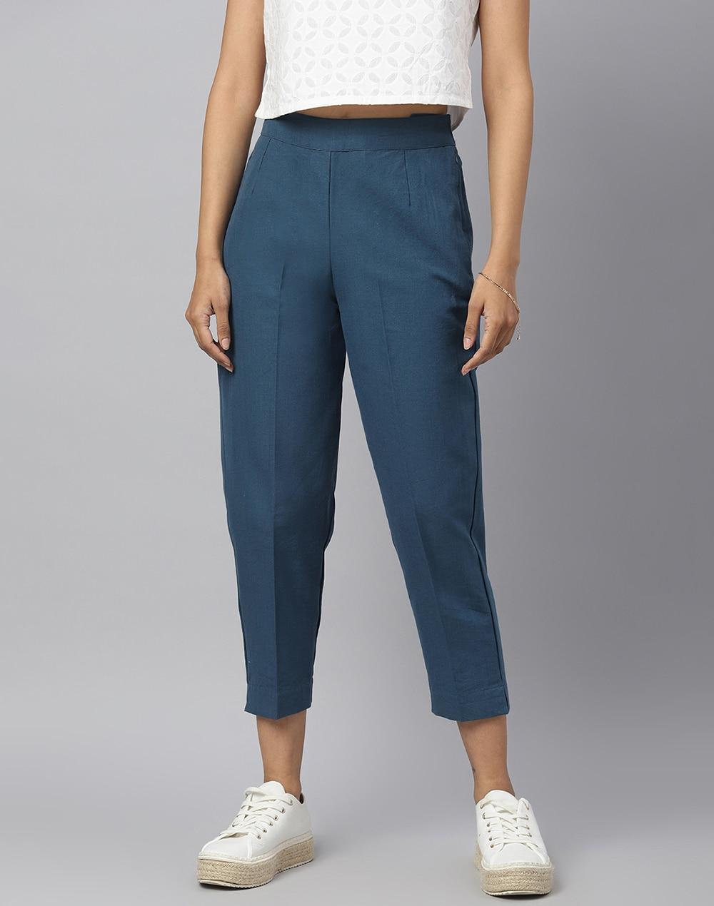 cotton elasticated slim casual pant