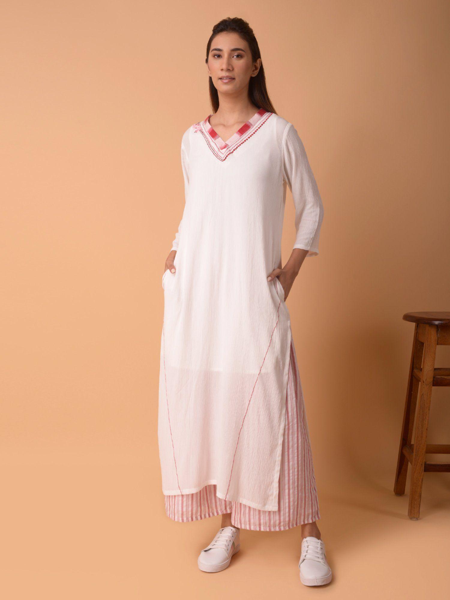 cotton embroidered kurta