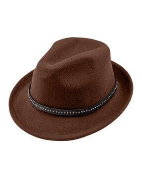 cotton fedora hat with applique