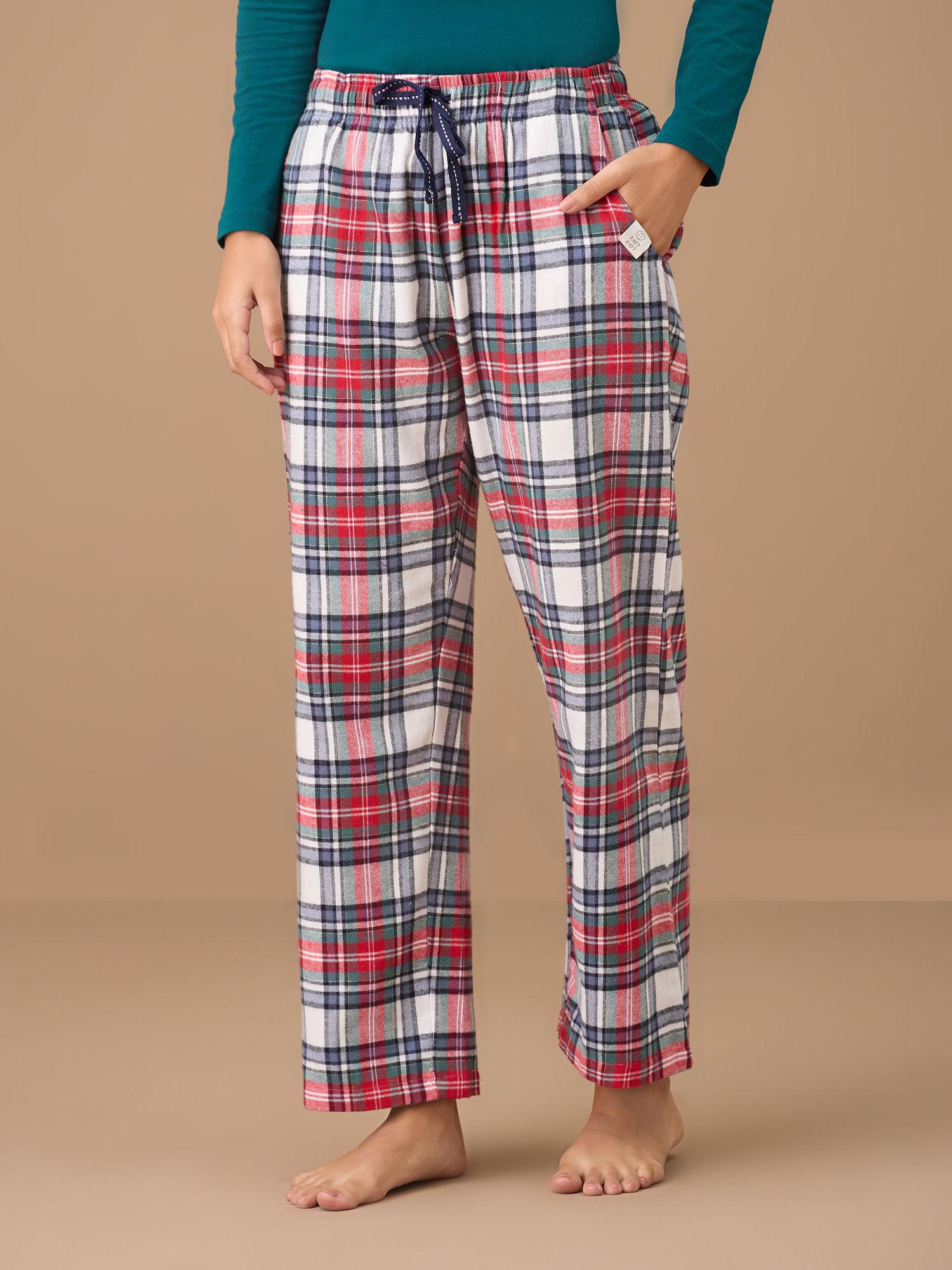 cotton flannel pajama - nys901 - red blue plaid