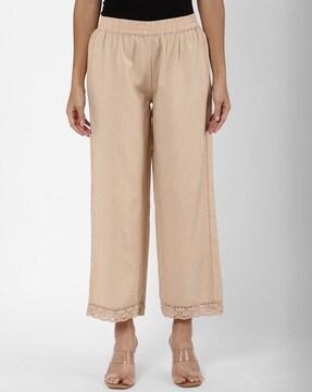 cotton flat-front pants