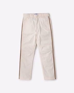 cotton flat-front pants