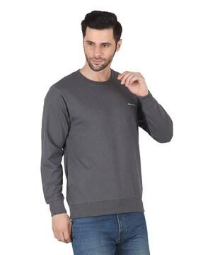 cotton fleece crew-neck sweatshirt