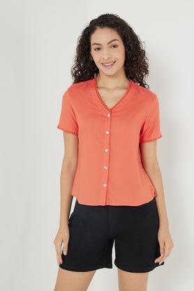 cotton flex solid crop top - coral