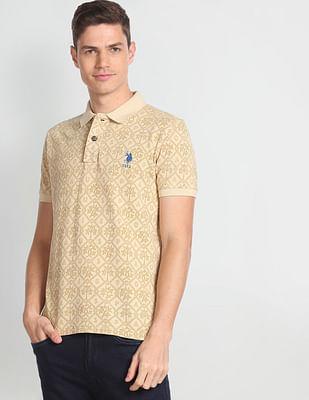 cotton floral print polo shirt