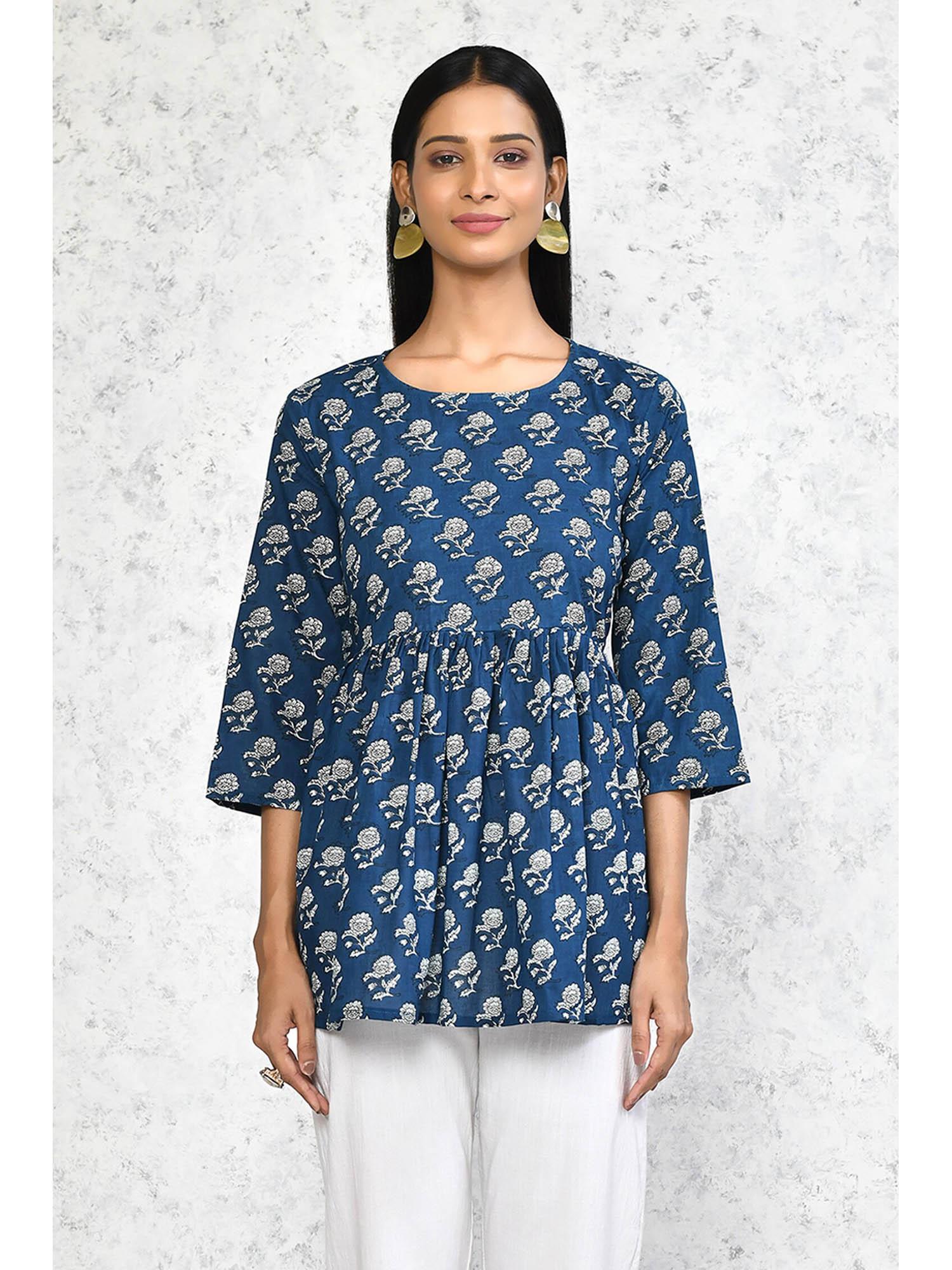 cotton floral print tunic for women's