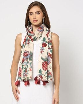 cotton floral printed scarf