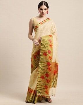 cotton floral saree