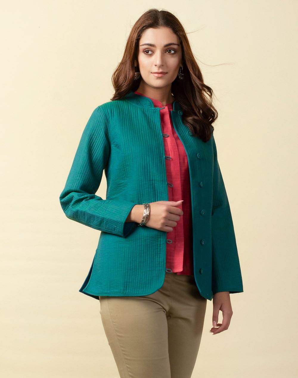 cotton front button jacket