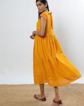 cotton fusion fit & flare dress