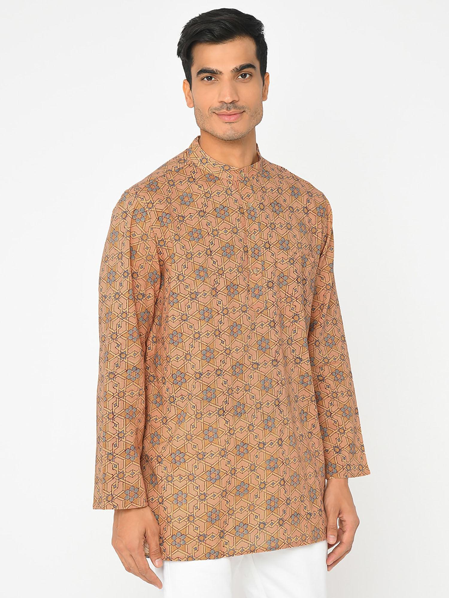 cotton hand block print short kurta