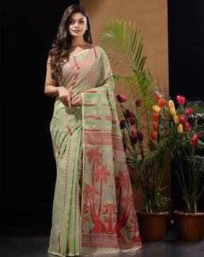 cotton handwoven jamdani saree