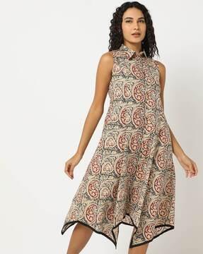 cotton high-low a-line dress